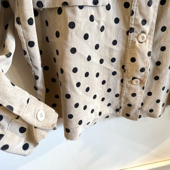 Easel Polka Dot Micro Corduroy Shacket - Picture 5 of 7